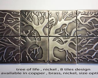Tree of life , backsplash, kitchen backsplash, 8 tiles design, custom size available, backsplash tiles