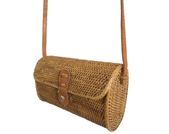 Handwoven Rattan Bag Bali - Natural Ata Grass Bag