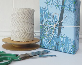 Gift Wrapping Paper - Blue Winter Allium Floral Paper