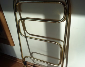 Vintage Towel Warmer Rack, Conair Brand Freestanding and collapsable electrical towel warmer rack in working condition with aged appearance