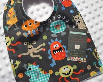 Monster Mania Minky Baby Bib