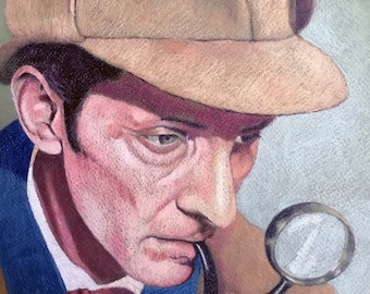Portrait of Peter Cushing as Sherlock Holmes