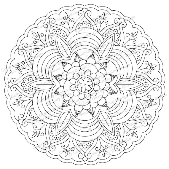 Download Mandala to Color Adult Coloring Page Instant Download PDF