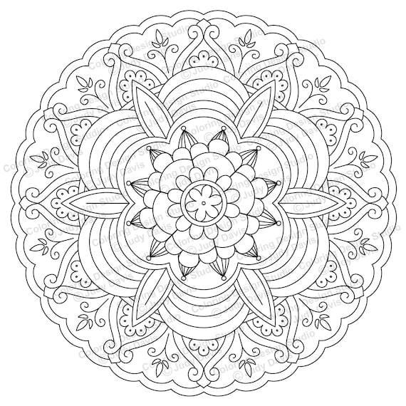 Download Mandala to Color Adult Coloring Page Instant Download PDF