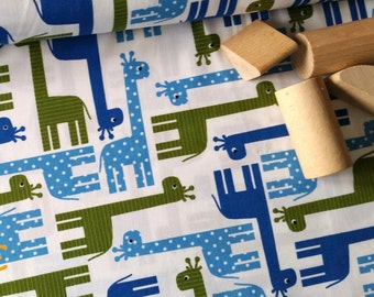 Giraffes on white quality cotton