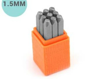 ImpressArt 1.5mm Economy Sans Serif Font Metal Number Stamp Set - Metal Letter Stamps-Metal Stamping and Jewelry Tool - SGSCE11-1.5MM