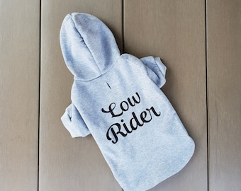 Low Rider Dachshund Sweater, dachshund clothes, dachshund hoodie jumper, funny clothes for small dog, small dog clothing, dachshund shirt