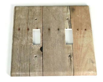 Double Switchplate Light Switch Cover Switch Plate in Barnwood (201D)