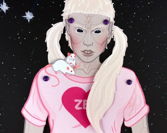 Yolandi Visser of Die Antwoord // Articulated Paper Doll Kit