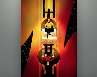 Star Trek Inspired "Captains" 11X17 Art Print Poster by Herofied Enterprise Captain Kirk Captain Picard The Original Series Next Generation