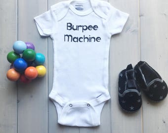 Funny Baby Onesie, Baby Crossfit Onesie, Baby Fashion, Crossfit Baby, Fitness Onesie, Gym Baby Onesie, Burpee Baby Onesie, Funny Gym Baby