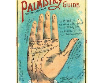 Palmistry Guide, Palmistry Print, Palmistry Art, Palmistry Sign, Vintage sign, Retro Sign, Palmistry Poster, Palmistry Wall Decor, Telltale