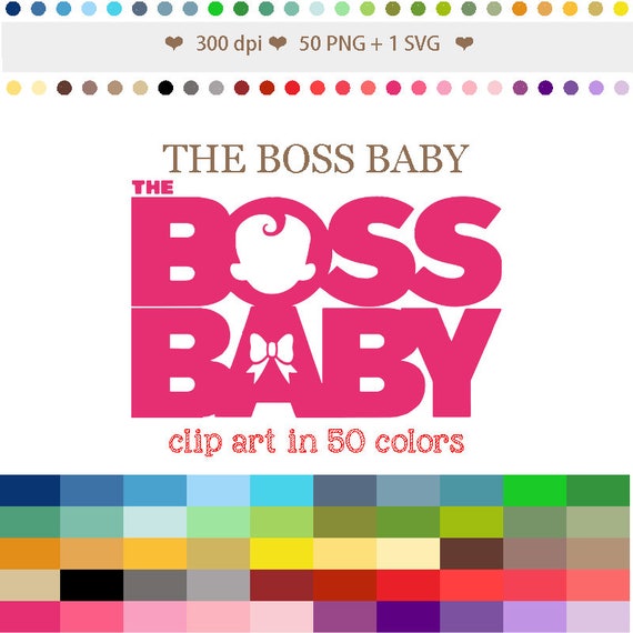 50 Colors Digital THE BOSS BABY Clipart Baby Shower Clipart