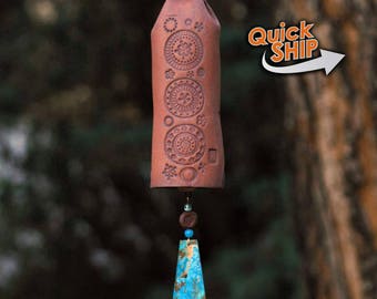 Wind Chime Garden Bell Patio Decor Ceramic Bird Sculpture Gifts for Her Garden Art Patio Decor Copper Gifts for Mom Ceramic Windchime