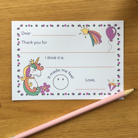 unicorn thank you notes easy thank you cards kids thank you