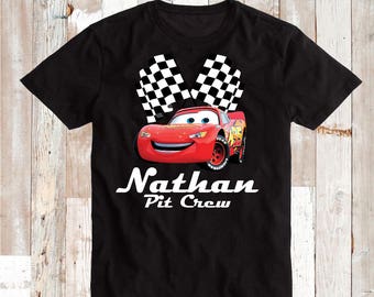 cars disney pit crew lightning mcqueen shirt birthday shirts tees