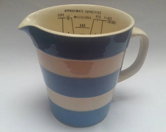 Cornishware Blue and Cream Measuring Jug. Shabby Chic. Vintage.