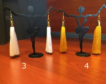 White and Gold Dangle Tassel earrings **sold separately**
