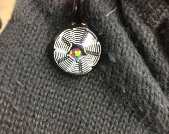 Opal and Dichroic Glass Pendant