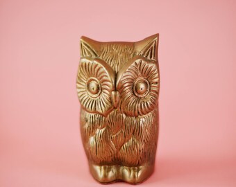 Vintage Brass Owl | Brass Figurine | Vintage Owl | Brass Bird | Vintage Bird | Vintage Home Decor