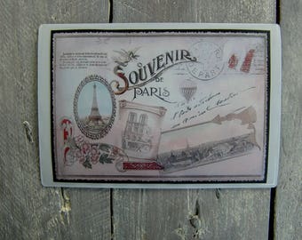vintage magnetic map: Souvenir of Paris