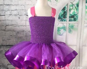 pink and purple flower girl dress pink petal dress pink