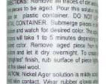 8oz. (Ounce) - Metal Nickel Ager Darkening Solution antique vintage old patina dull retro