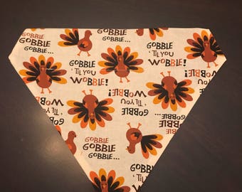 Thanksgiving-Fall Dog Bandana / Over the Collar / Pet Bandana