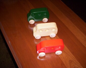 Wooden toy cars set of three