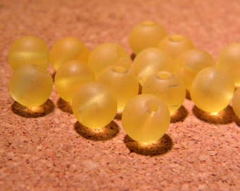 Frost 10 beads - frosted glass 12 mm - pale orange - PF117