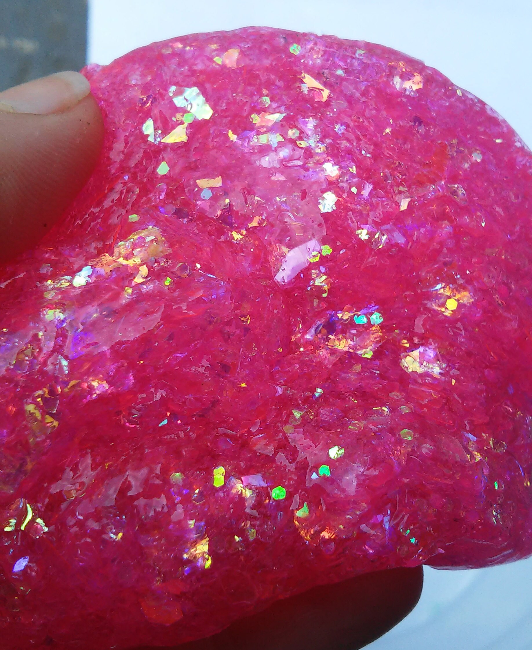 Pink Glitter Slime Opal Holographic Iridescent Unicorn