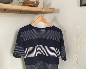 Vintage striped tee in navy and white