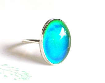 Mood Ring in Sterling Silver, Color Changing Ring
