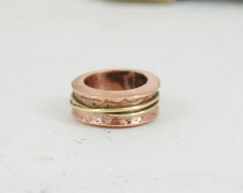 Copper ring Ring with bras Unique ring Bohemian ring Copper jewelry Gihts for him Gihts for her Mens ring Womens ring