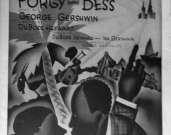 It Ain't Necessarily So, vintage sheet music by George Gershwin DuBose Heyward amd Ira Gershwin, Porgy and Bess 1935 with Guitar tablature