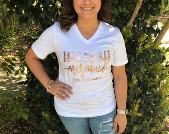 Instant Mermaid Graphic Tee, dashforward, summer vacations, aloha, beach, spring break tee, graphic tee, mermaid life