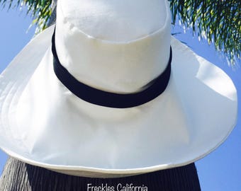 Cream Wide Brim Sun Hat Travel Sunhat Summer Hat Wide Brimmed Sunhat Chic Accessory Women's Sunhat by Freckles California