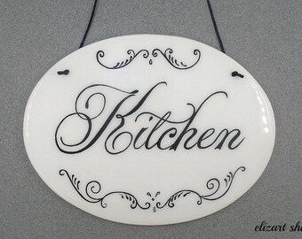 Ceramic sign, kitchen decor sign, kitchen door sign, kitchen tile sign, kitchen wall sign, kitchen plaque, kitchen sign, kitchen ceramics.
