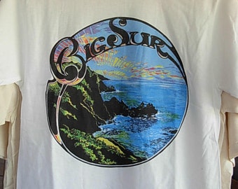 Big Sur California design on White or Natural short sleeve T shirt