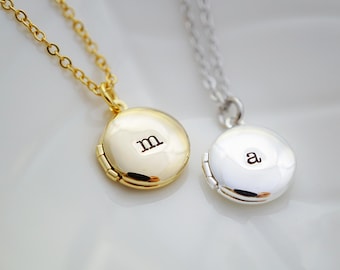 Personalized Locket Necklace Initial Necklace mini Locket necklace Bridesmaid Gifts Christmas gift for her keepsake jewelry, mom, daughter