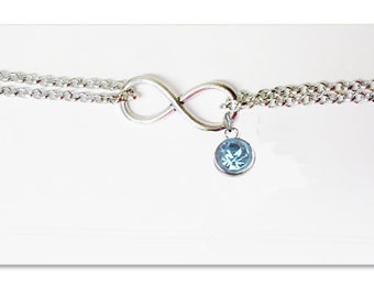 Something Blue Anklet- Wedding Something Blue Jewelry- Bride Something Blue- Something Blue for the Bride- Infinity Charm- Ankle Bracelet