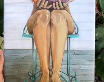 Giclee print of figurative oil painting "Flor" 8x10
