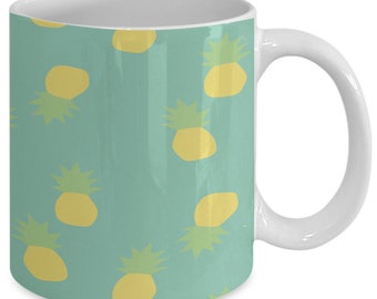 Many pineapples - coffee / hot chocolate / tea mug - 11 oz ceramic cup