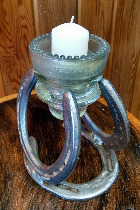 Items similar to Horseshoe Candle Holder/Vase on Etsy