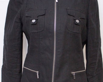 Ann Klein Little Black Linen Jacket