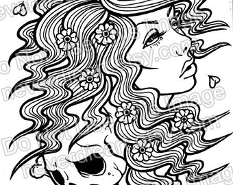 digital download print your own coloring book outline page