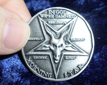 Pre Order! Lucifer Pentecostal Coin in Antique Silver finish Cosplay prop replica - ON SALE!