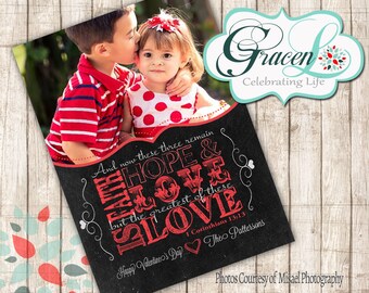 Valentine Photo Card, Happy Valentine's Day, Corinthians 3:13 Valentine's Day Card, Christian Valentine's Card, Religious Cards