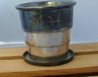 Victorian collapsable cup= monogramed