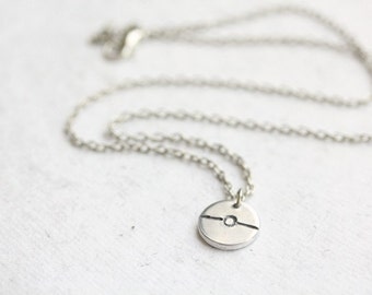 Stamped Pokeball Necklace